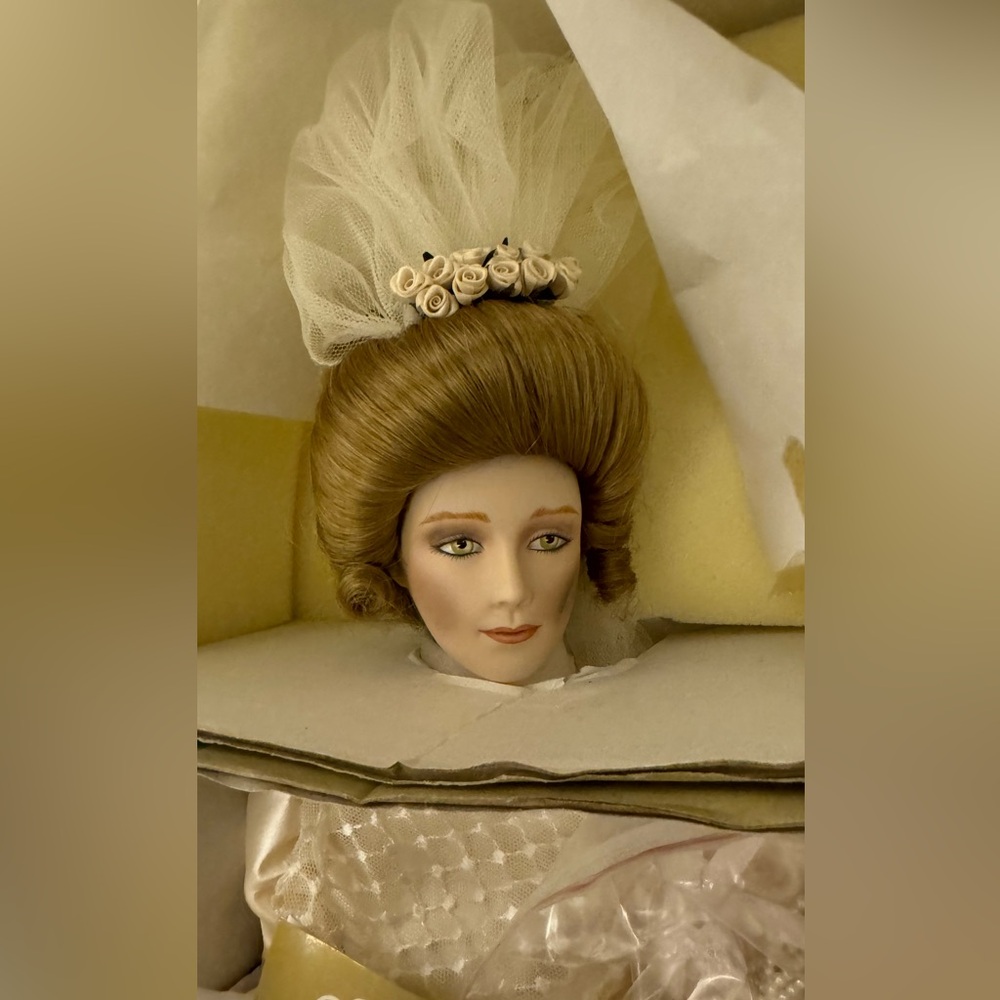 Franklin Mint Heirloom Doll The Gibson Girl Bride w/ Orig. Box Collectible 22"